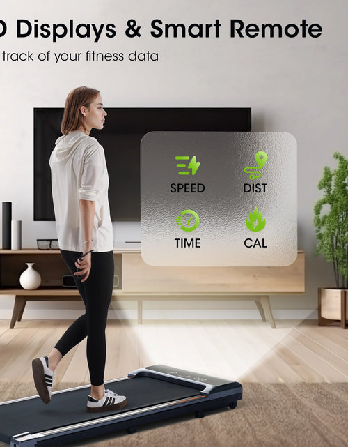 Load image into Gallery viewer, Walking Pad under Desk Treadmill with Remote Control Lightweight 2 in 1 Exercise Treadmill 0.6-3.8 Speed Range for Home Office Workout
